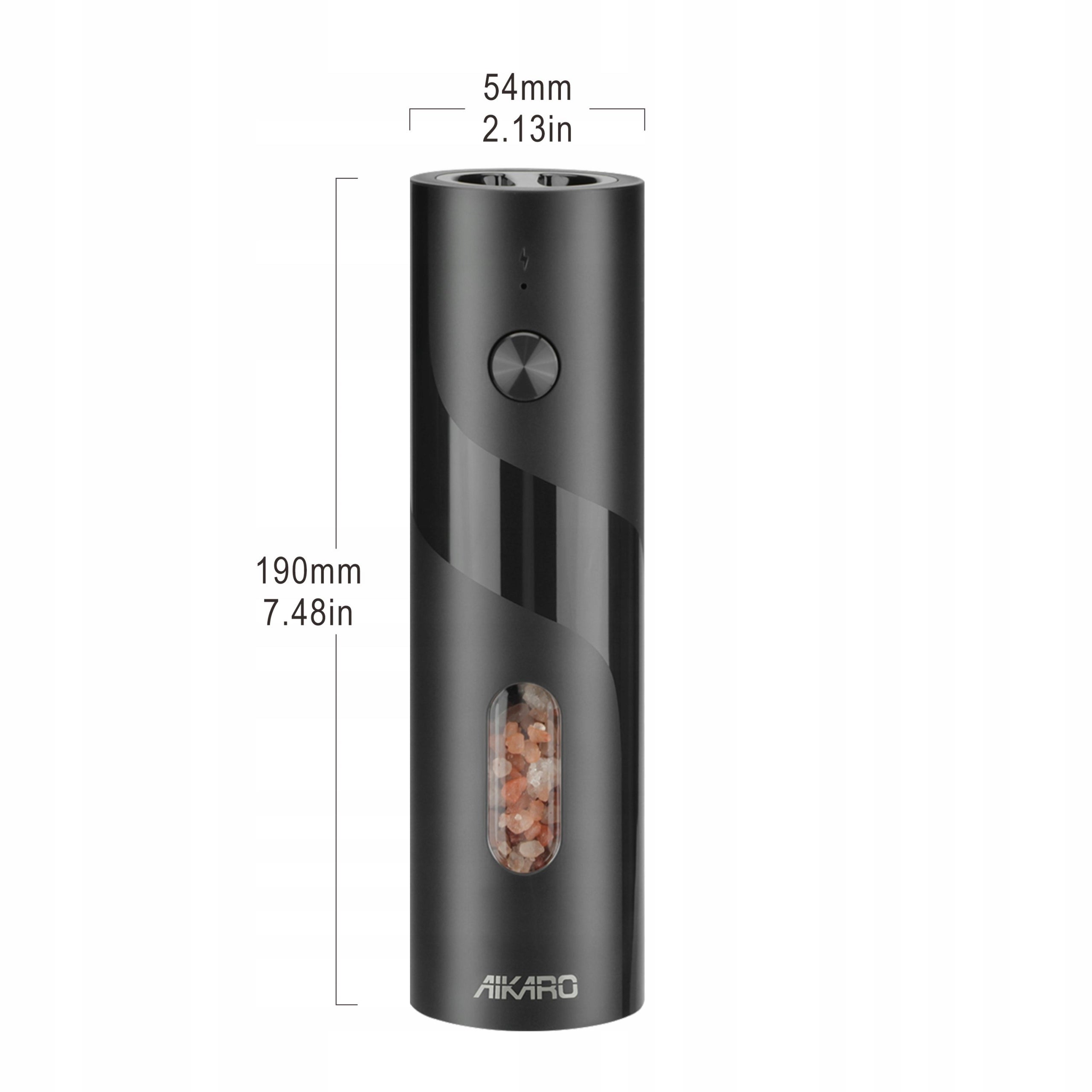 AIKARO Electric Salt and Pepper Mill Automatic Grinder, Battery Operated Grinding mechanism blades