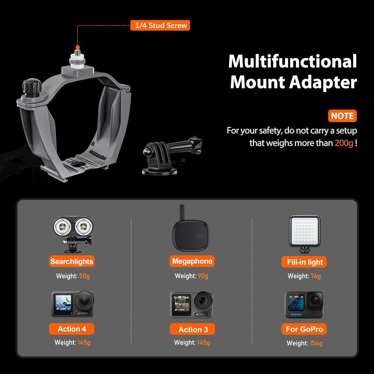 AIR 3S NIGHT LIGHTS WITH ACTION CAMERA EXTENSION BRACKET FOR DJI AIR 3/3S Brand STARTRC