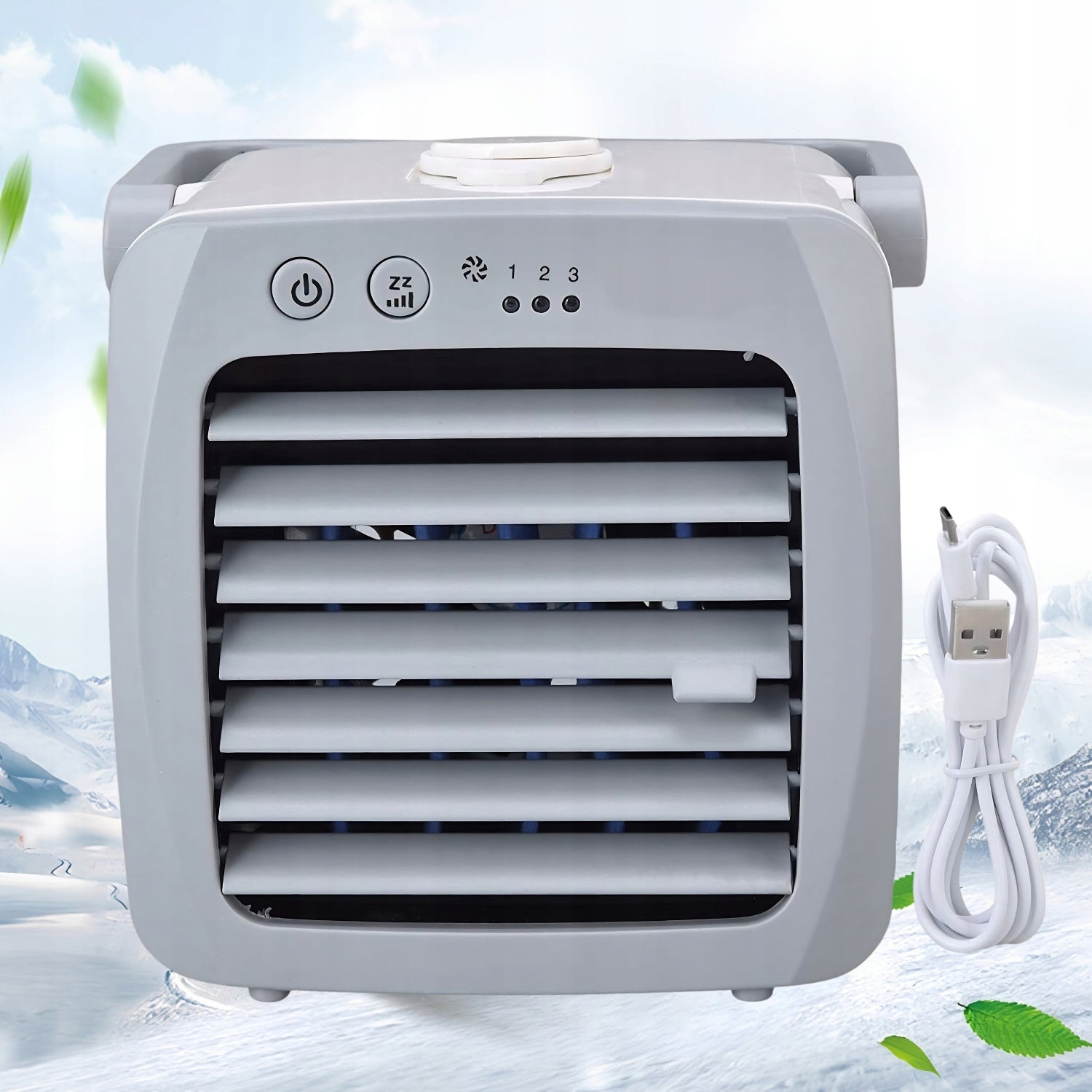AIR CONDITIONER PORTABLE DESK AIR CONDITIONER WATER QUIET FAN FOR USB 3IN1 Functions air humidification tilt angle adjustment