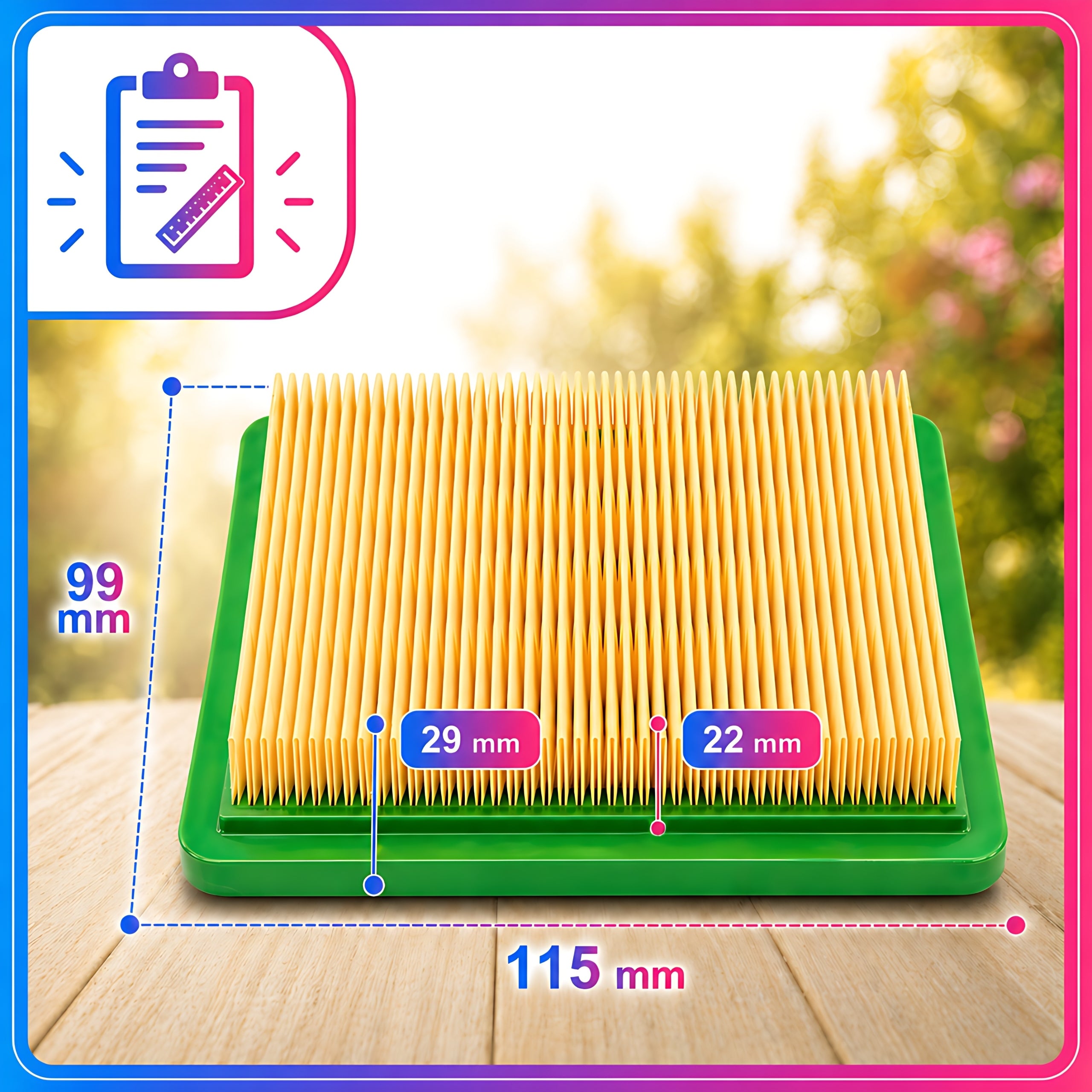 AIR FILTER MOWERS NAC T375 T475 T575 T675 S510 LS46 115x99x29x22mm Type filter