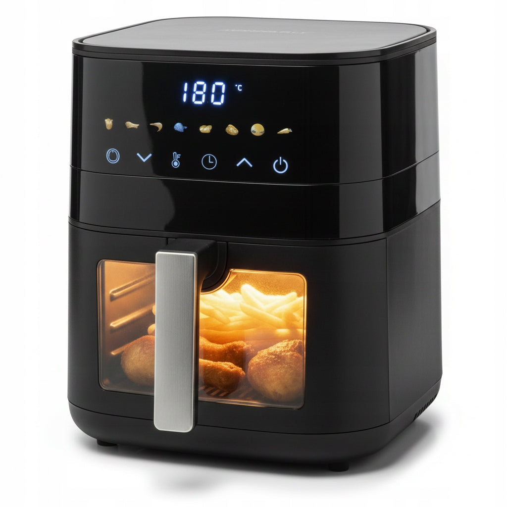 AIR FRYER 2000W 6L AIRDWELLER 8 PROGRAMS BLACK