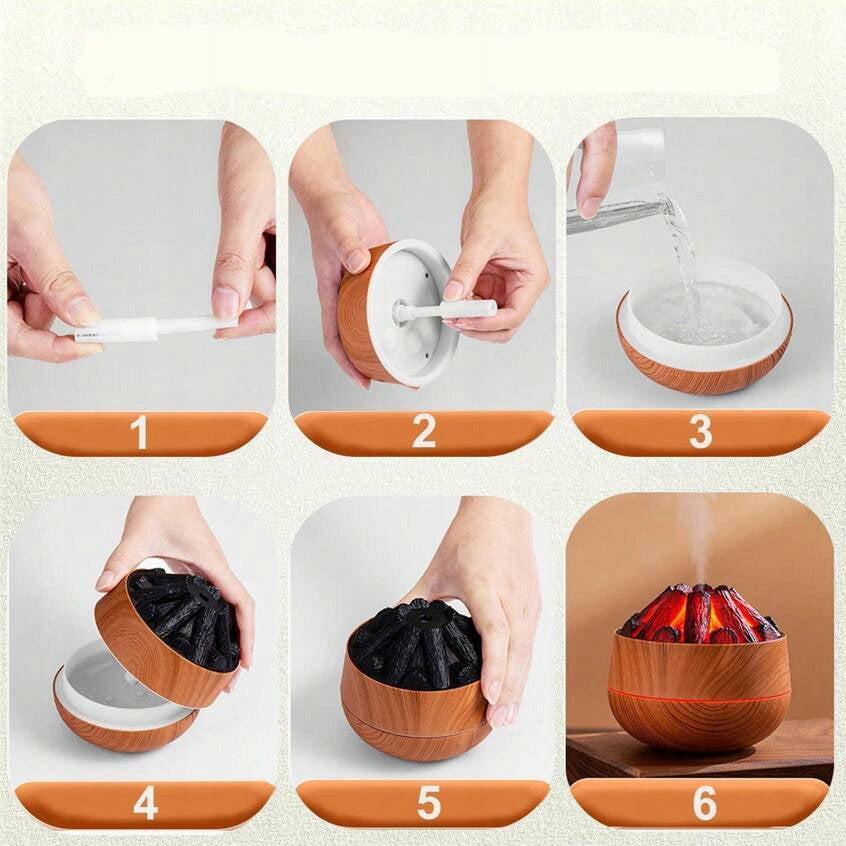 AIR HUMIDIFIER NIGHT LAMP LED DIFFUSER Funny Gifts Dominant color brown