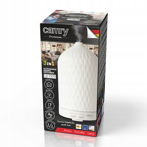 AIR HUMIDIFIER ULTRASONIC FRAGRANCE DIFFUSER AROMATHERAPY 3in1 CAMRY Dominant color white