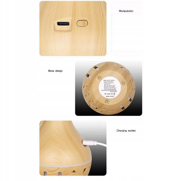 AIR HUMIDIFIER ULTRASonic DIFFUSER USB-C LED LIGHT AROMATHERAPY Brand Zw