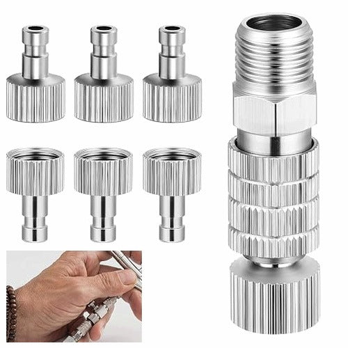 AIRBRUSH QUICK COUPLER ADAPTER 7 PCS FOR GUN WORKSHOP MALE