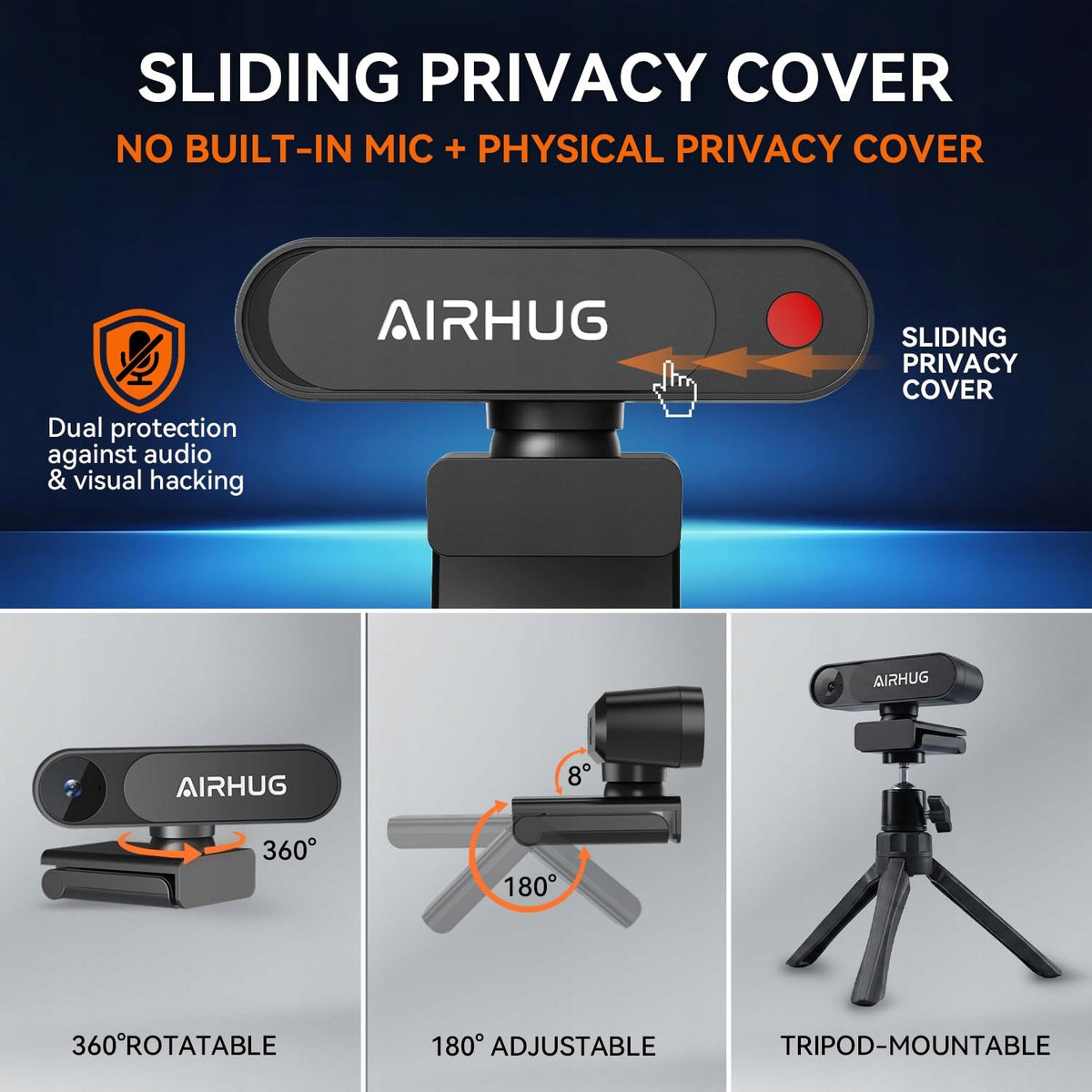 AIRHUG 4K UHD Webcam Privacy Shield Packaging status original