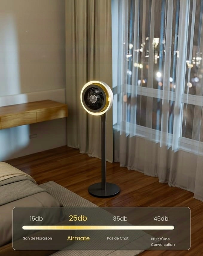 AIRMATE LED fan quiet, remote control, height adjustment, 16 speed 25db Manufacturer code Airmate