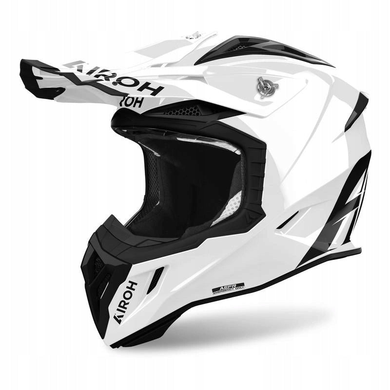 AIROH AVIATOR ACE 2 COLOR WHITE GLOSS motorcycle helmet FREE FREEBIES