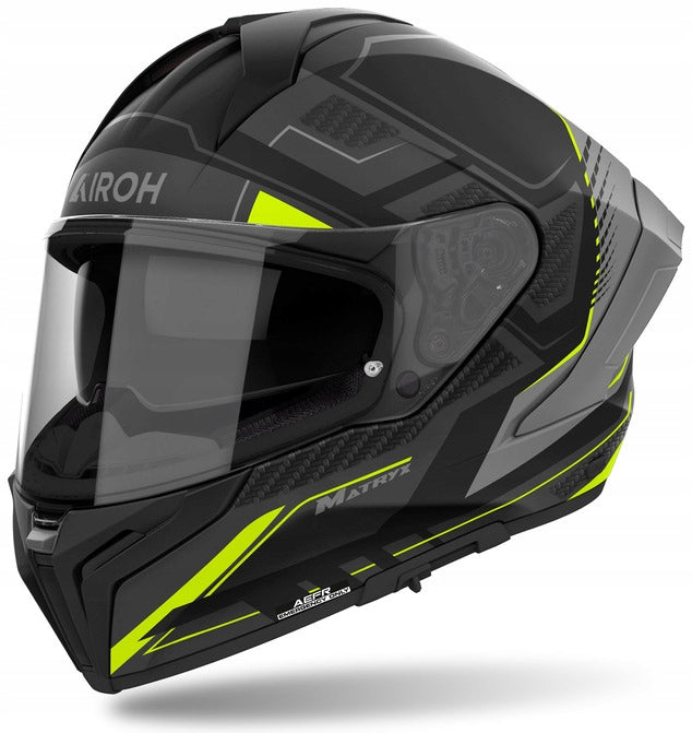 AIROH MATRYX ROCKET YELLOW MATT MOTORCYCLE HELMET INTEGRAL YELLOW MATT