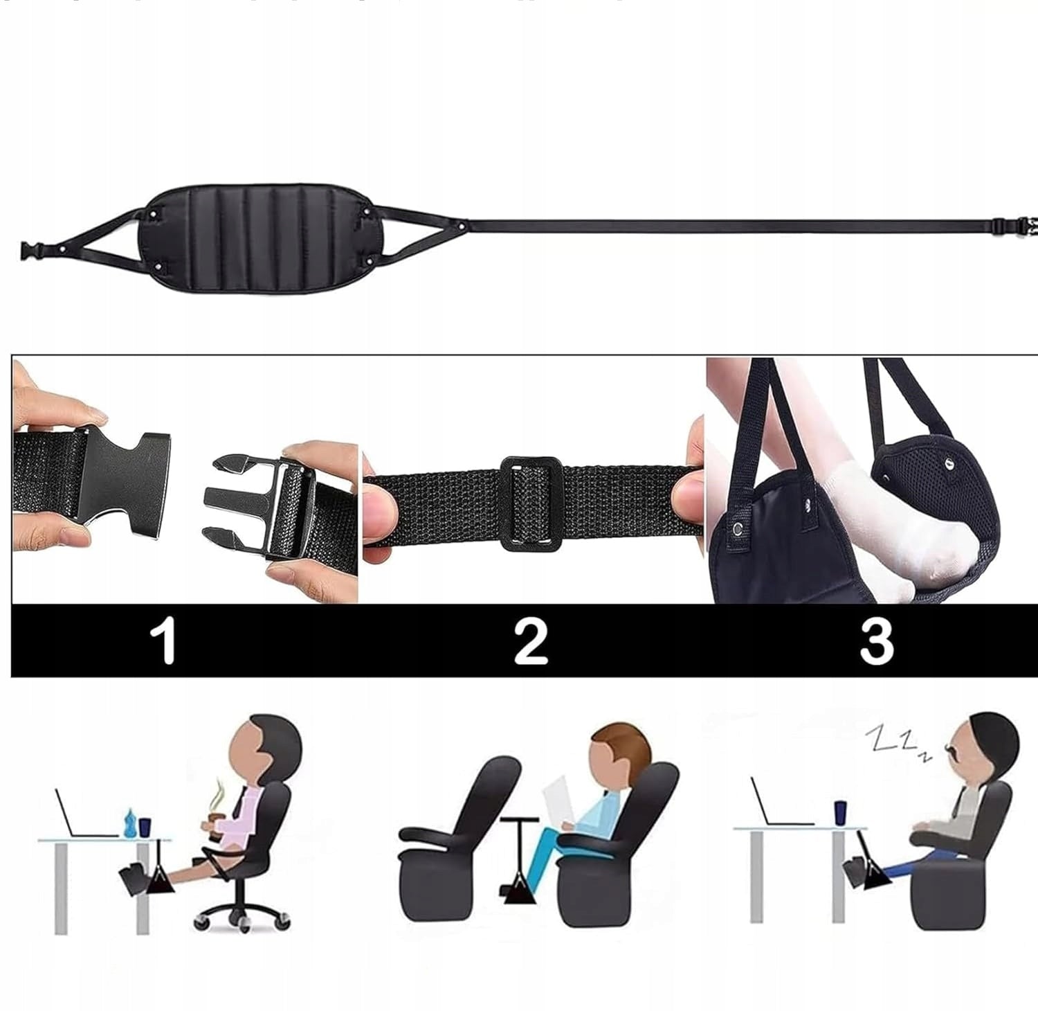 AIRPLANE TRAVEL FOOTREST PORTABLE FOLDING HANGING MINI LEG HAMMOCK Manufacturer code Podnóżek Wiszący Podróżny