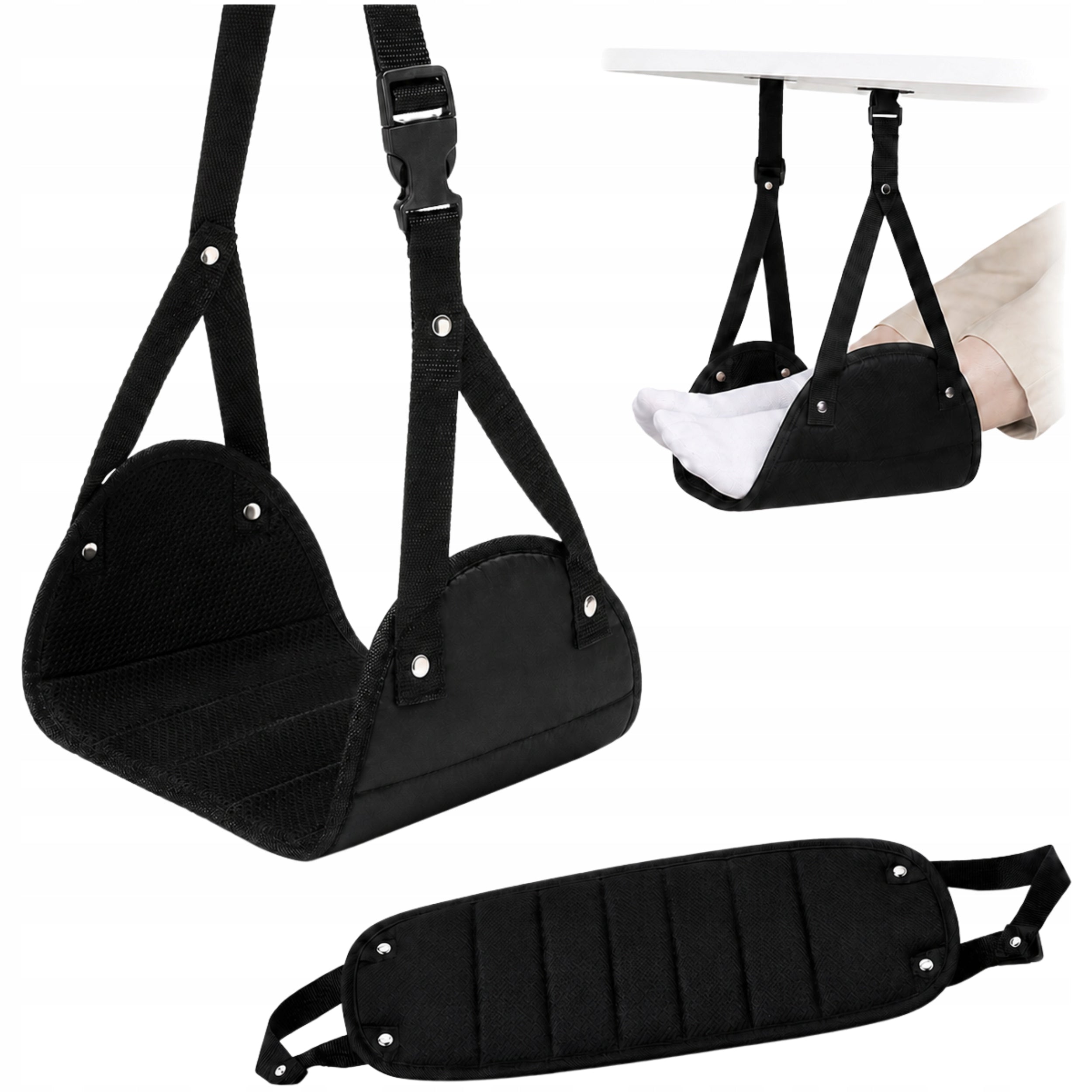 AIRPLANE TRAVEL FOOTREST PORTABLE FOLDING HANGING MINI LEG HAMMOCK