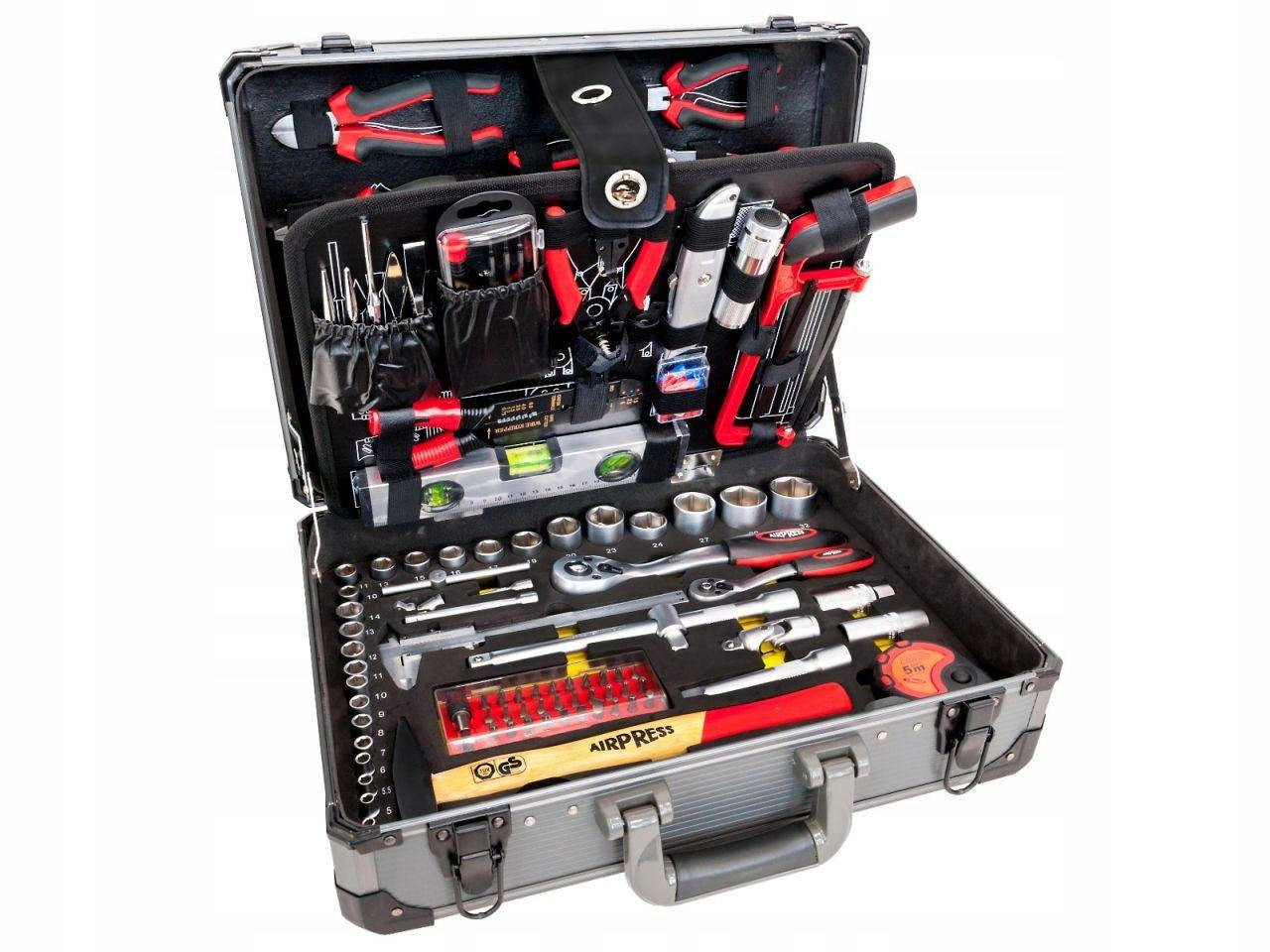 AIRPRESS Tool set 127 el. keys pliers aluminium case 75255 Manufacturer code 75255