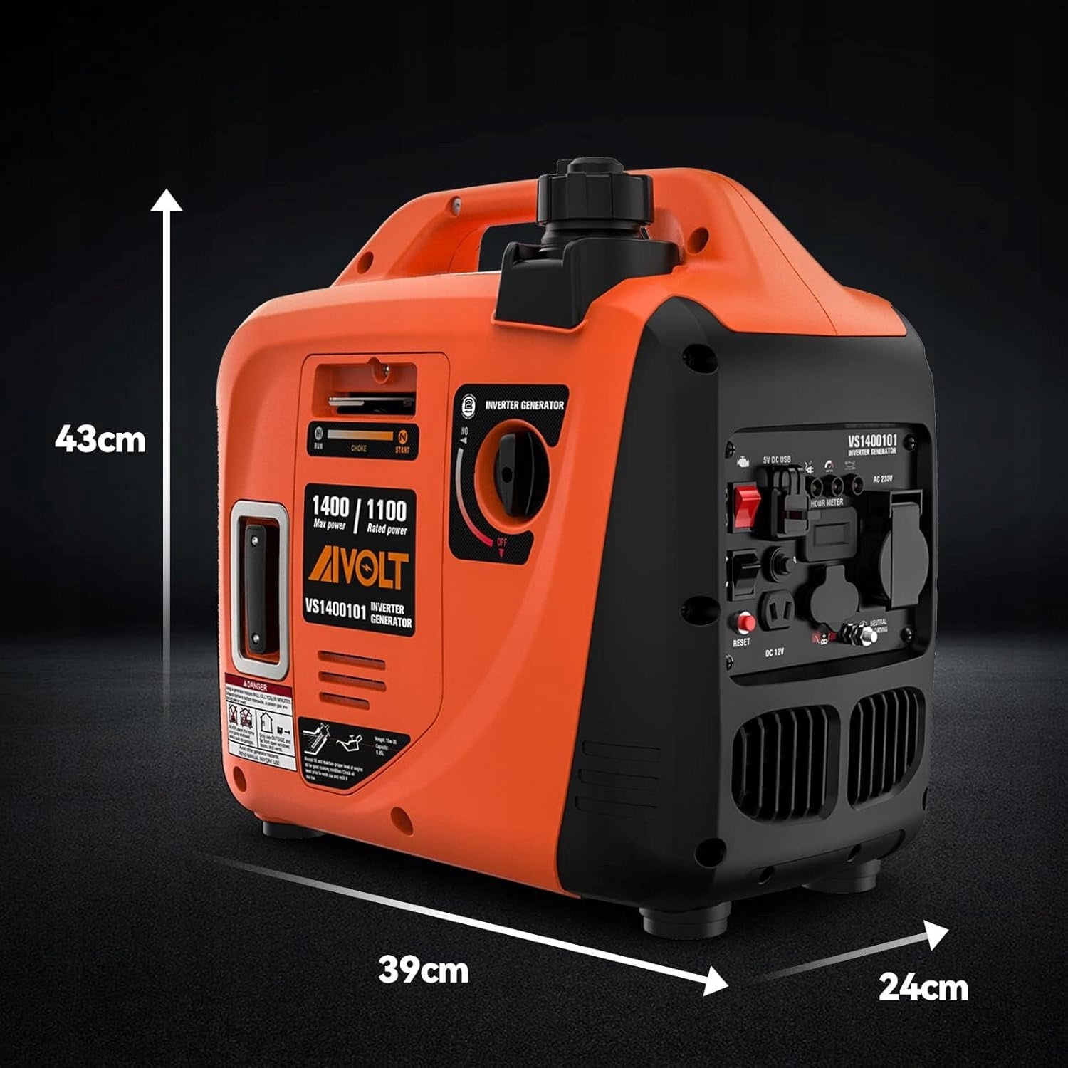 AIVOLT Inverter Aggregate 1400W Silent Gasoline Current Generator USB 12V Brand no brand