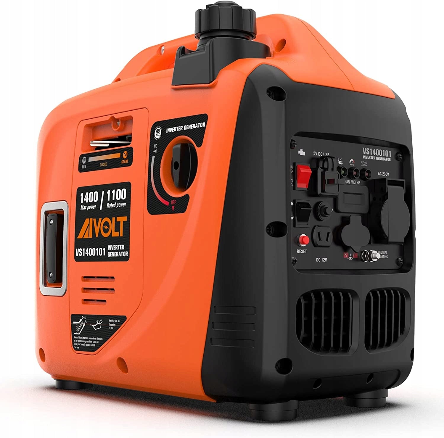 AIVOLT Inverter Aggregate 1400W Silent Gasoline Current Generator USB 12V