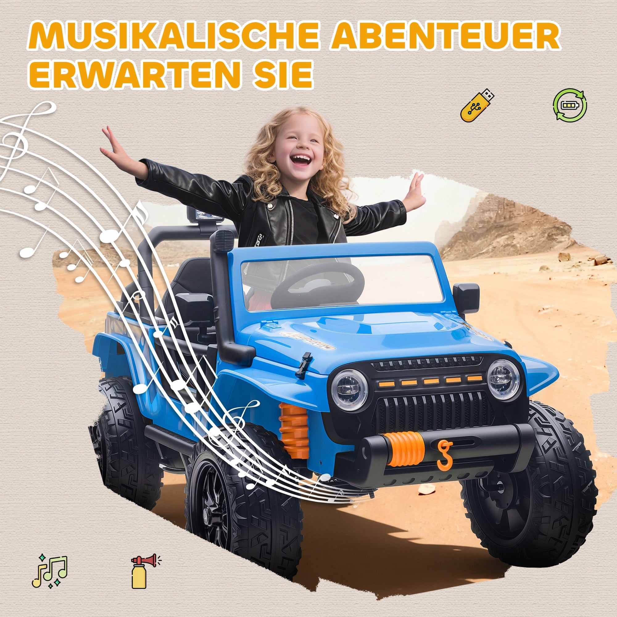 AIYAPLAY 12V electric children's car with remote control, 2 motors Kid's age 3＋ years