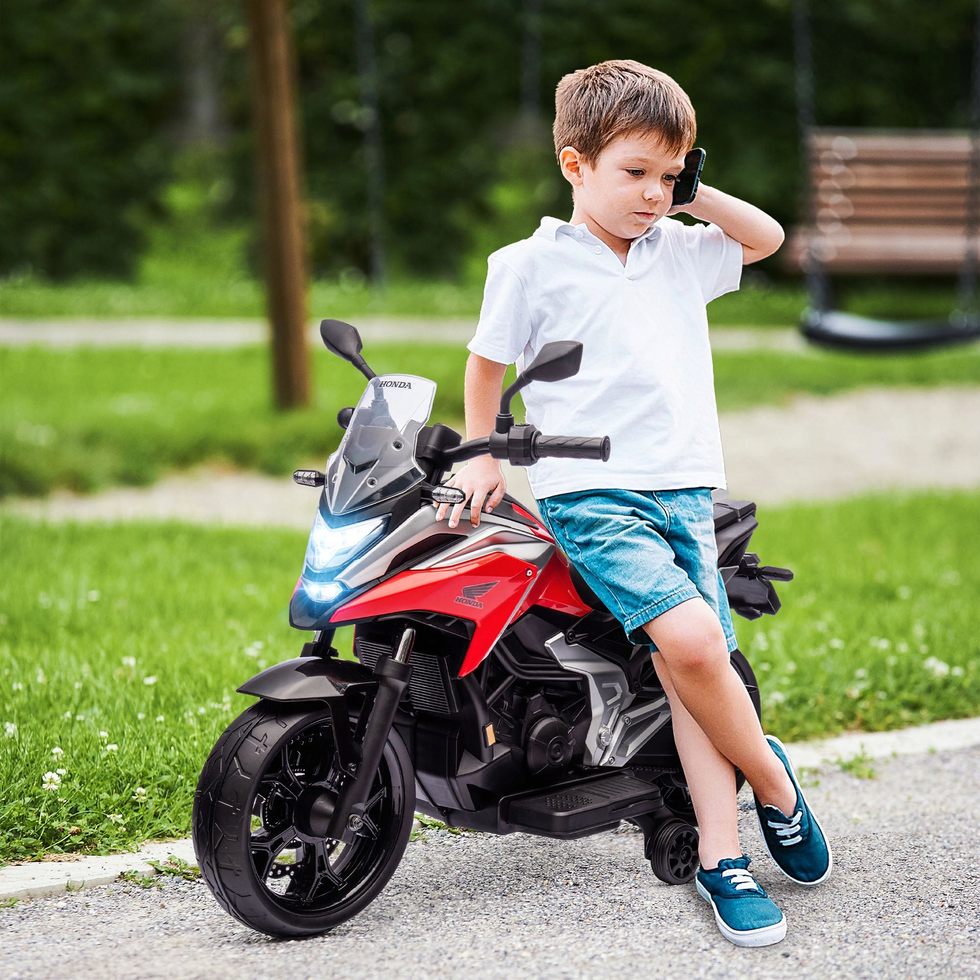 AIYAPLAY Children's electric motorcycle 12V, MP3, LED, USB red EAN (GTIN) 4255633573759