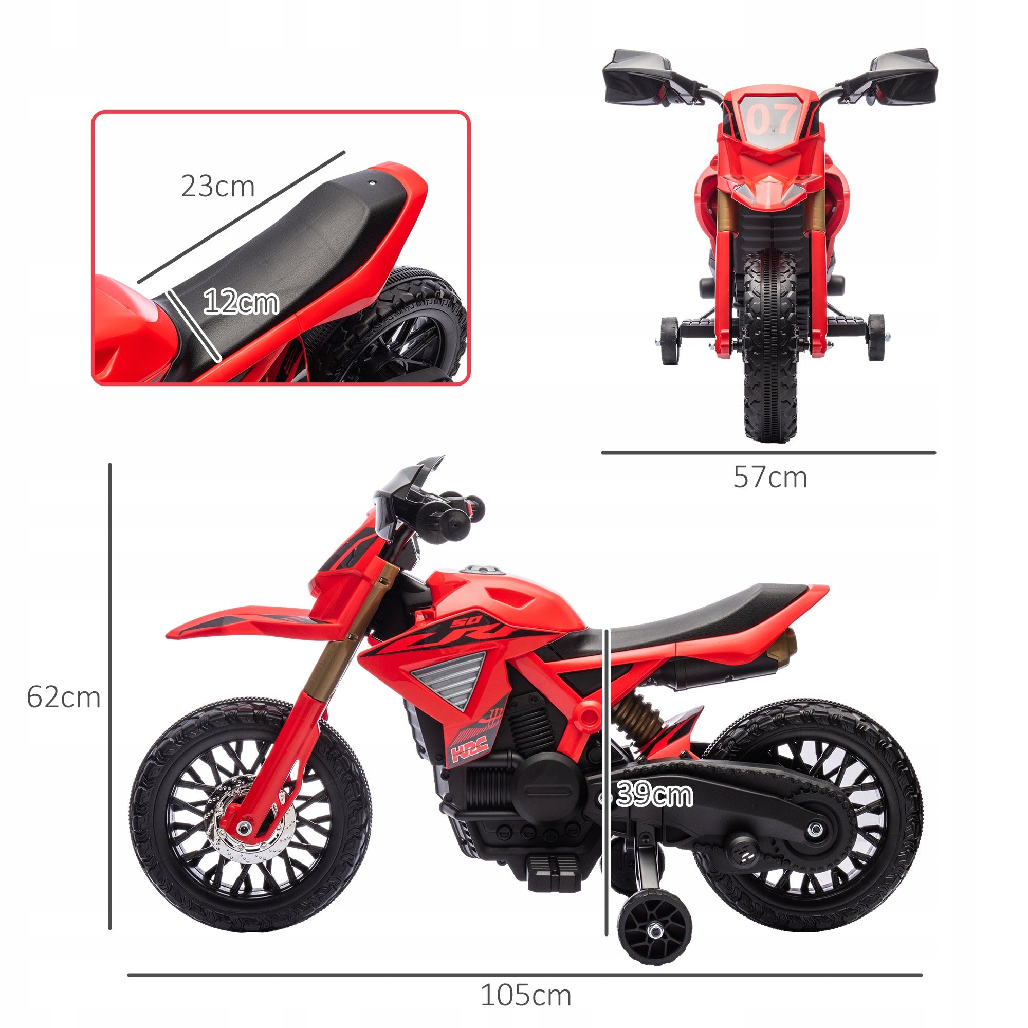 AIYAPLAY Children's electric motorcycle 6V, 3 km/h, 3-8 years old, red Brand AIYAPLAY