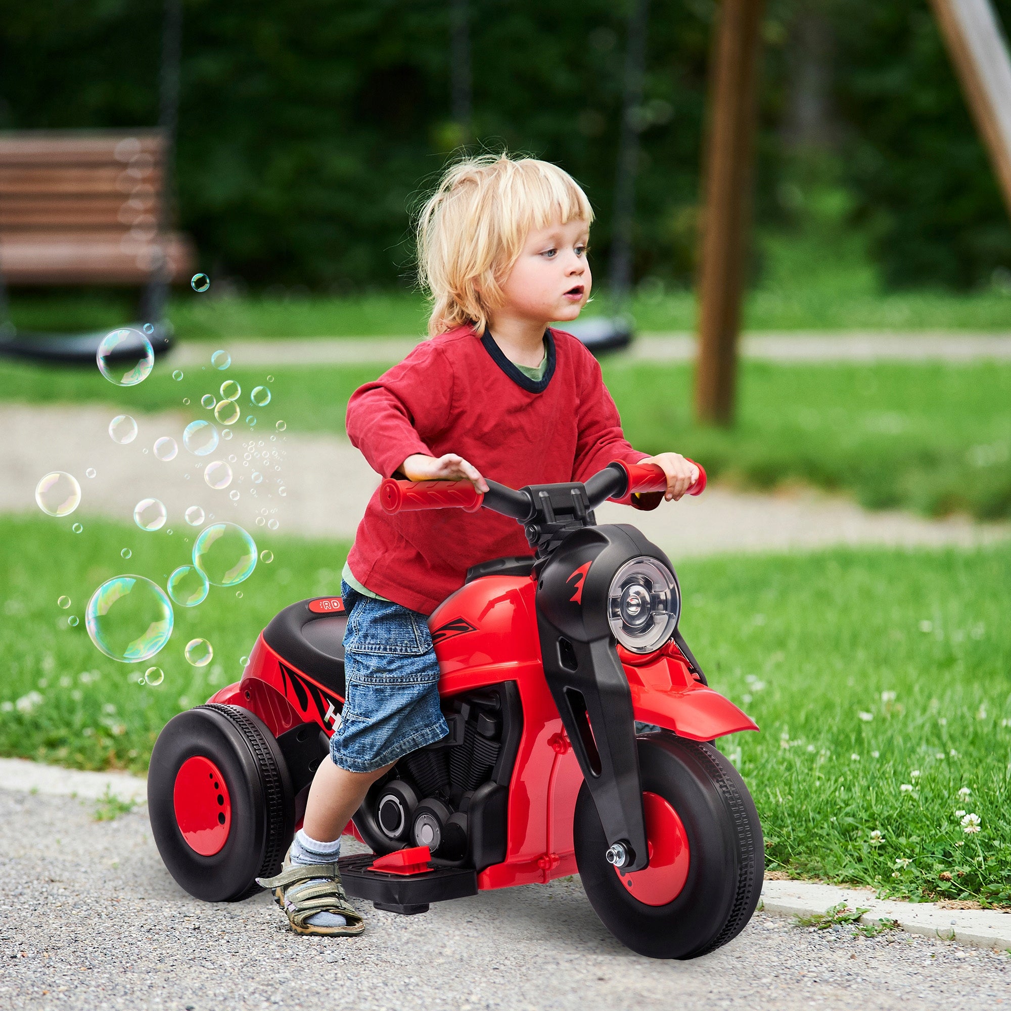 AIYAPLAY Electric Motorcycle for Kids, 6V Motorcycle with Music and Bubbles EAN (GTIN) 4255826835916