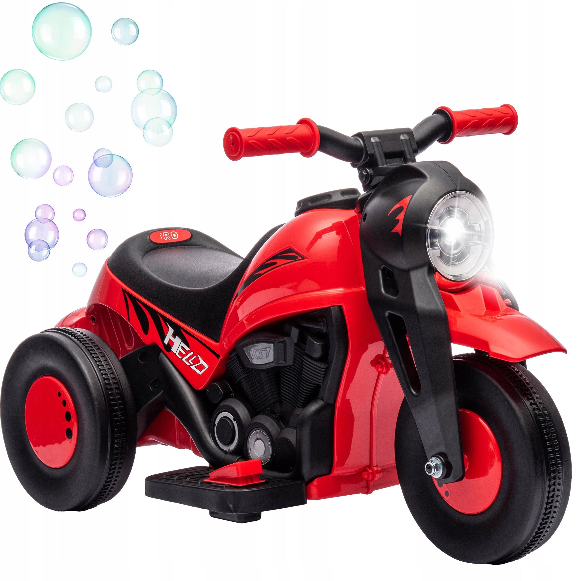 AIYAPLAY Electric Motorcycle for Kids, 6V Motorcycle with Music and Bubbles