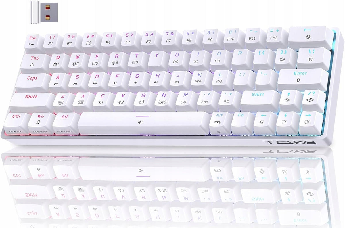 AJ341 Wireless keyboard TMKB T63 Switch Red white