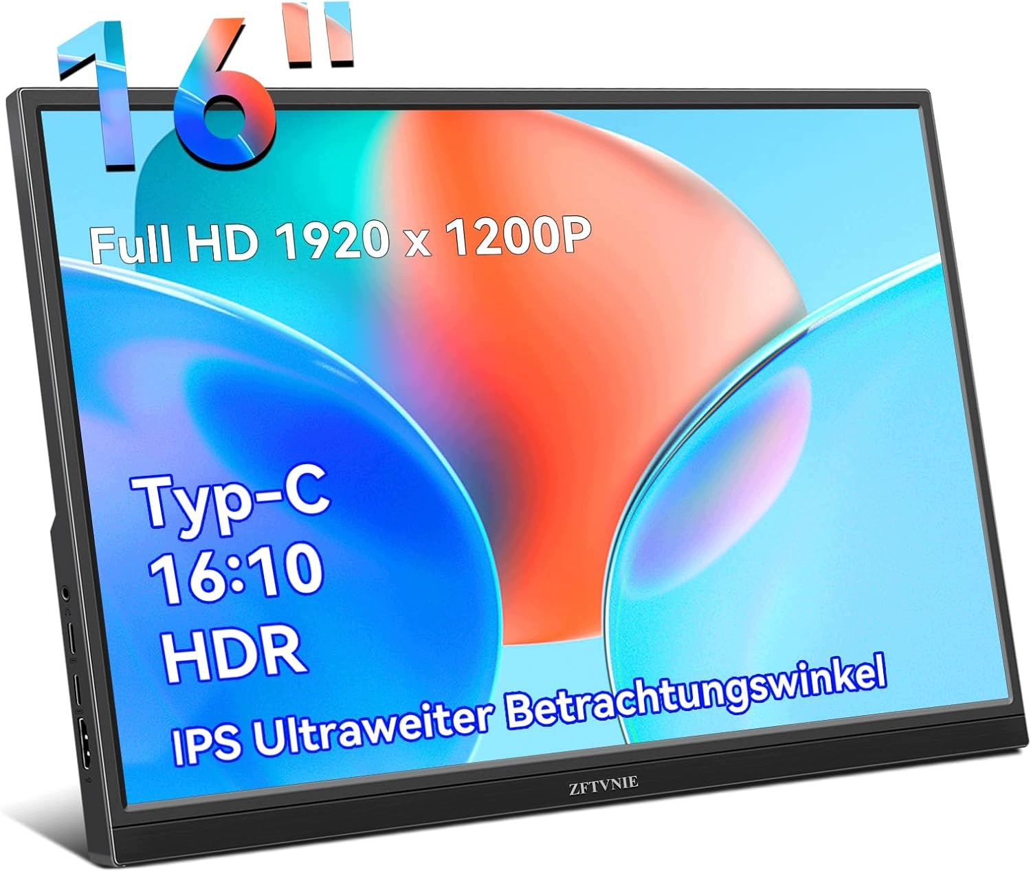 AJ501 Portable Monitor 16 Zoli Full HD ZFTVNIES IPS USB-C HDMI