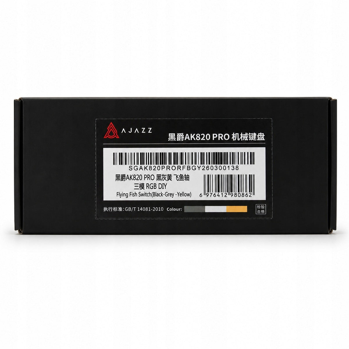 AJAZZ AK820 PRO 75% TRI-MODE TFT RGB HOT-SWAP Keyboard - Flying Fish Edition (Black, Grey, Yellow) Manufacturer code AK820 Pro RGB Hot Swap Flying Fish Switch