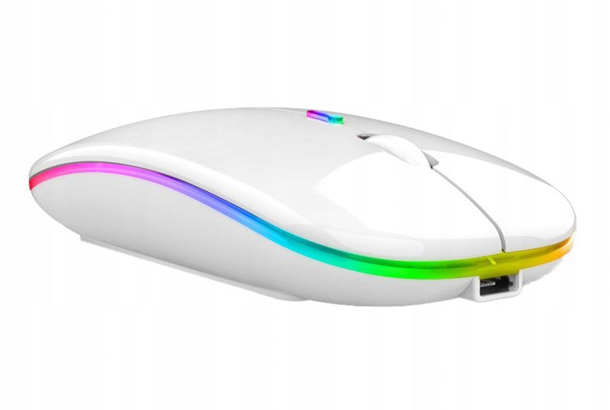 AK211B WIRELESS MOUSE RGB WHITE Radio 2,4GHz / Bluetooth Quiet