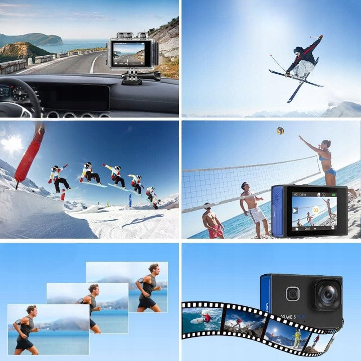 AKASO Brave 6 Plus Sports Camera 4K30FPS 20MP WiFi Touch Screen 4XZoom Packaging status original