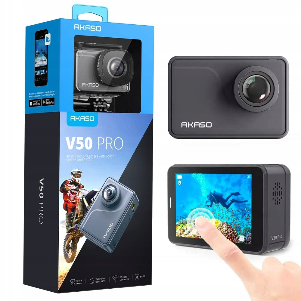 AKASO Sports Camera 4K 30FPS 20MP WiFi Touch Screen EIS 40M Underwater Brand AKASO