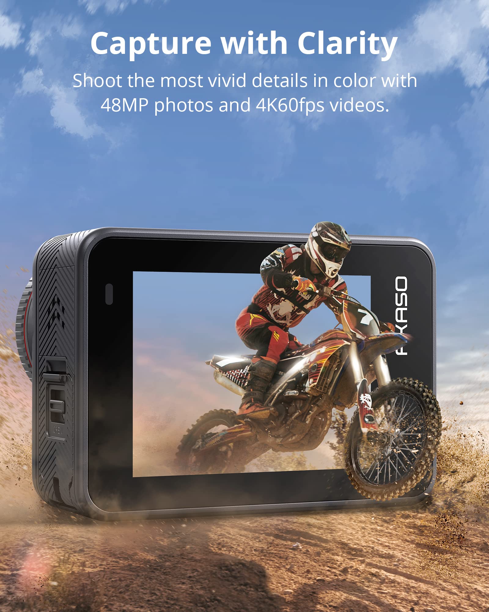 AKASO Sports Camera 4K 60FPS 48MP WiFi Waterproof Brand AKASO