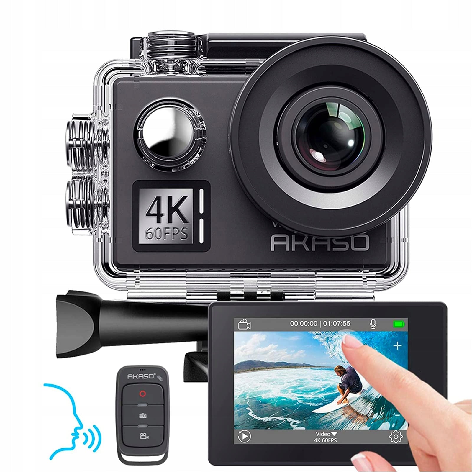 AKASO Sports Camera 4K 60FPS Waterproof 40M 20MP WiFi Stabilization