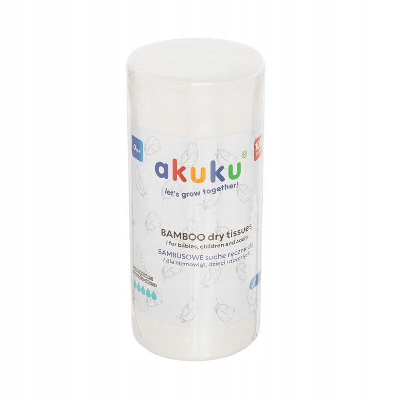 AKUKU Hypoallergenic Disposable Bamboo Wipes, 100 Pieces