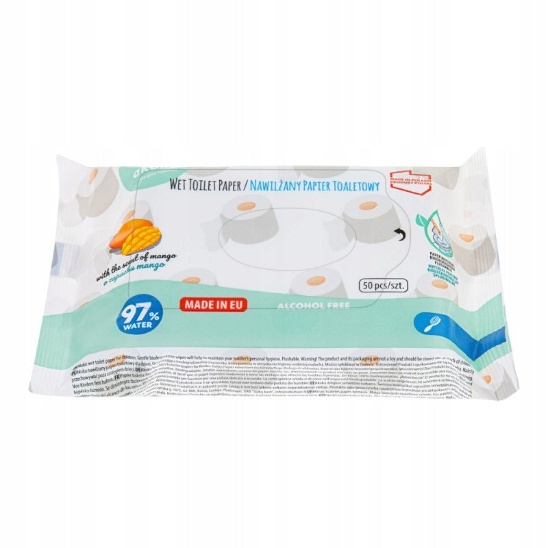 AKUKU MOISTURIZED TOILET PAPER WIPES 97% WATER 50PCS A0030 EAN (GTIN) 5907644000302