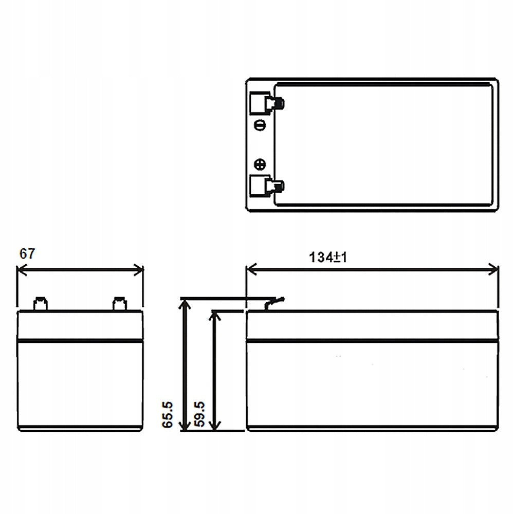 MWPower MW 12V 3,4Ah F1(187) AGM-Batterie, 6-9 Jahre 