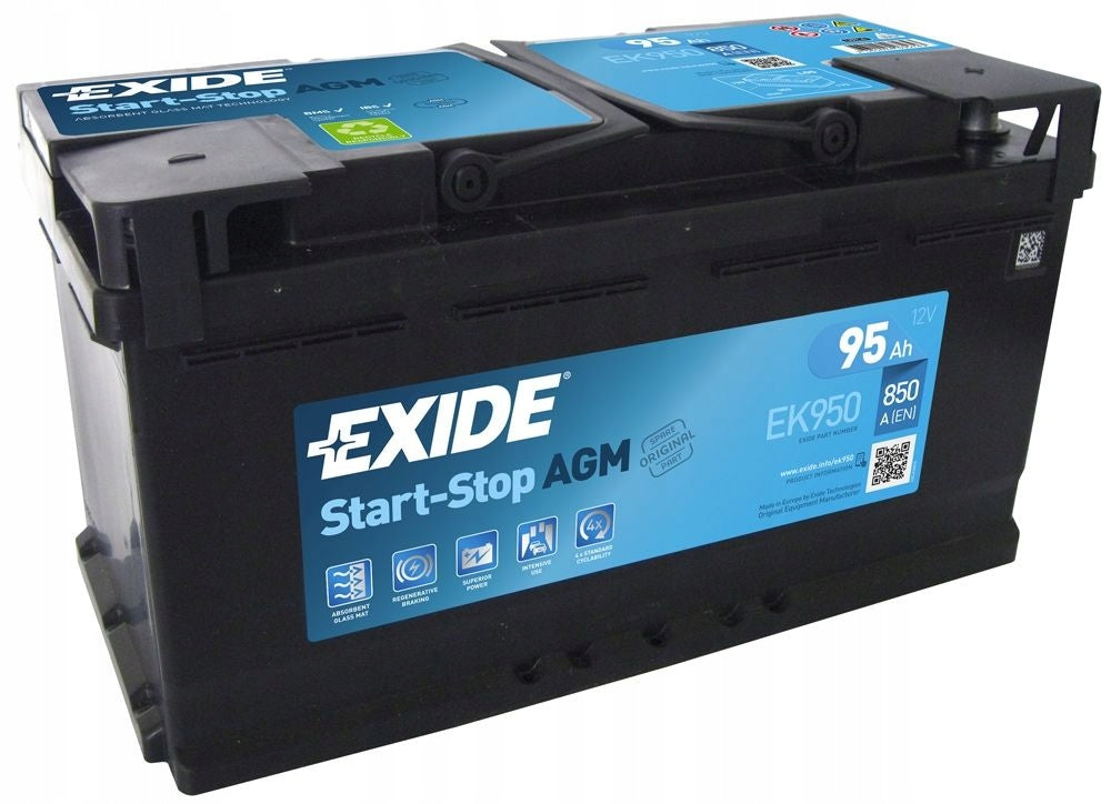 AGM-Batterie EXIDE Start-Stop AGM EK950 95Ah 850A 