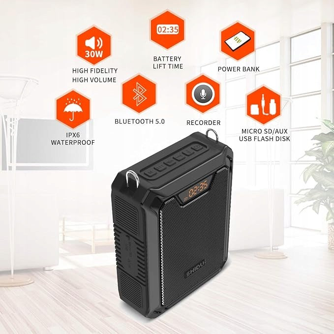 AL121 VOICE AMPLIFIER SHIDU 30W BLUETOOTH WITH UHF WIRED MICROPHONE Brand Shidu