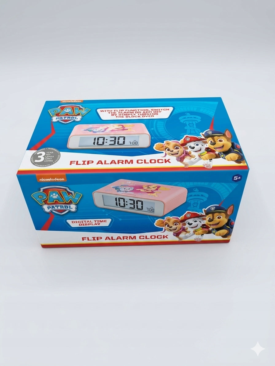 ALARM CLOCK WATCH PSI PATROL PINK WITH FLIP FLAP Packaging status original
