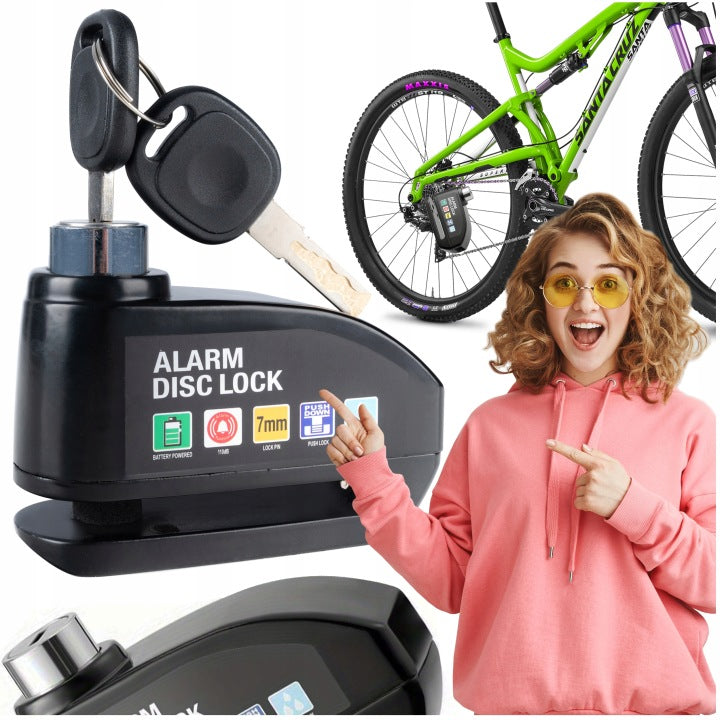 ALARM MOTORCYCLE BRAKE DISC CLOSURE SCOOTER LOCK 110dB ABS