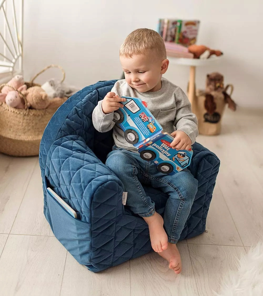 Sessel Velvet Kids V105, dunkelblau 