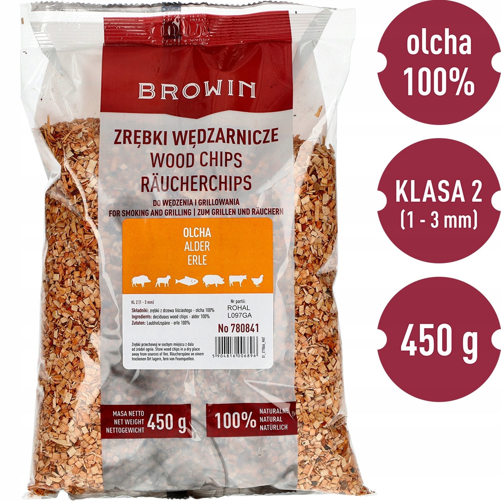 ALDER CHIPS FOR SMOKING GRILLING ALDER 450g BROWIN