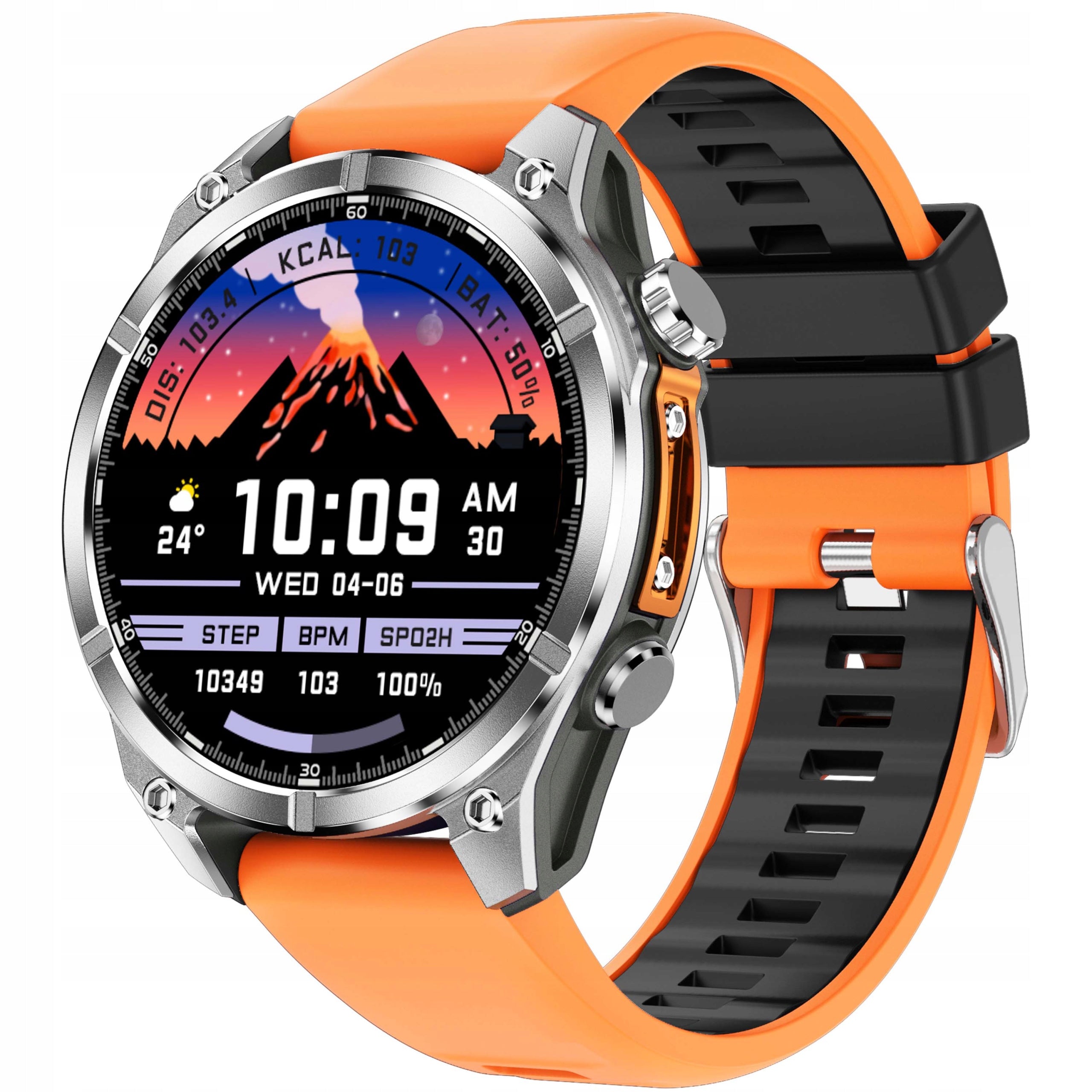 ALDUS nteligentné hodinky VD40 PRO Unisex-Oranžový silikagélový remienok