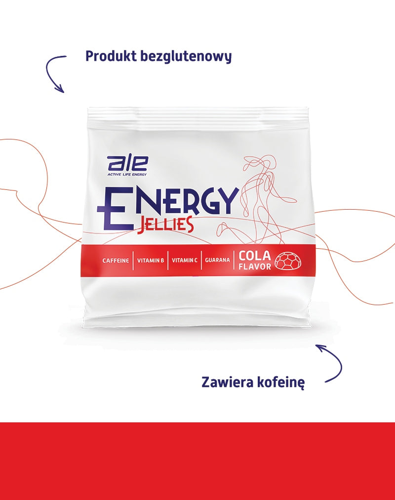 ALE Energy Jellies 50 g – Energy Gummies Cola, Caffeine + Guarana Brand ALE