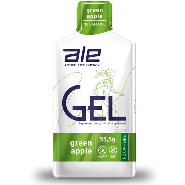 ALE GEL 55,5g ENERGY GEL CARBOHYDRATES 10 PIECES | GREEN APPLE Brand ALE