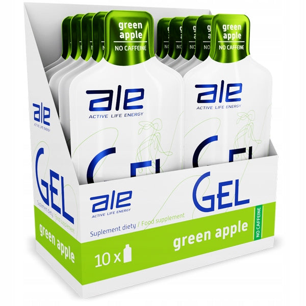 ALE GEL 55,5g ENERGY GEL CARBOHYDRATES 10 PIECES | GREEN APPLE Expiration date at least 1 year from the date of purchase