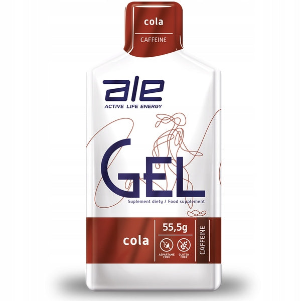ALE GEL 55,5g ENERGY GEL WITH CAFFEINE 10 pieces COLA Brand ALE