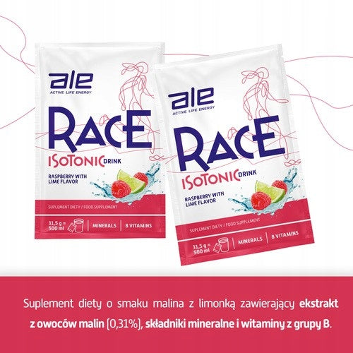 ALE Race Isotonic Drink 315 g – Raspberry & Lime, Energy & Hydration Expiration date not specified