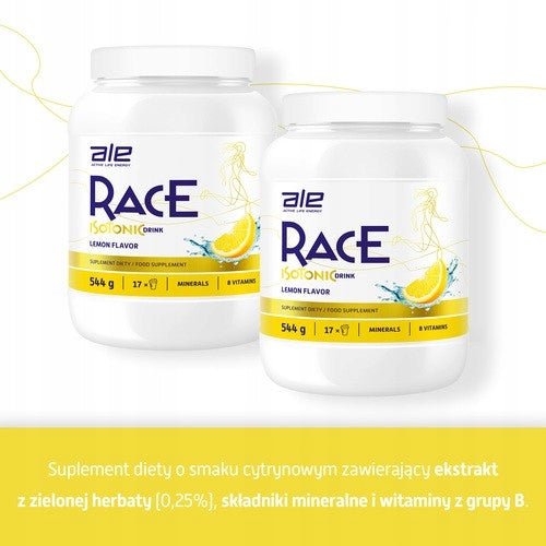 ALE Race Isotonic Drink 544 g Lemon – Hydration, Energy, Training Expiration date at least 3 months from the date of purchase
