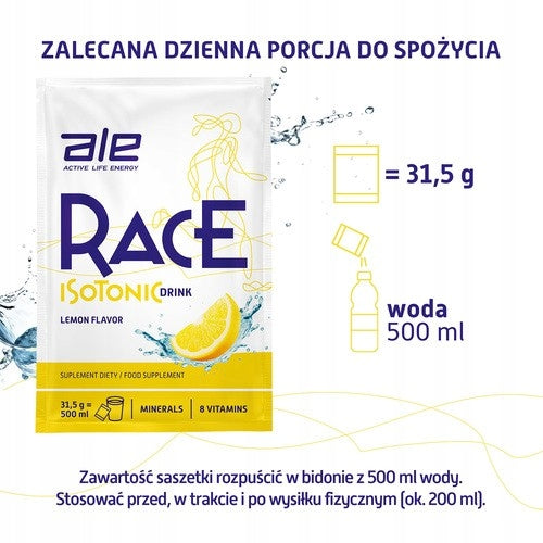 ALE Race Isotonic Lemon 31,5 g – isotonic drink powder Packaging status original