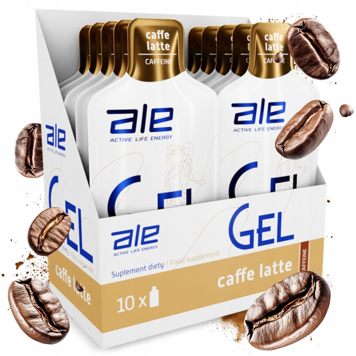 ALE THUNDER GEL 55,5g GEL CAFFEINE ENERGY 10PCS | CAFE LATTE COFFEE