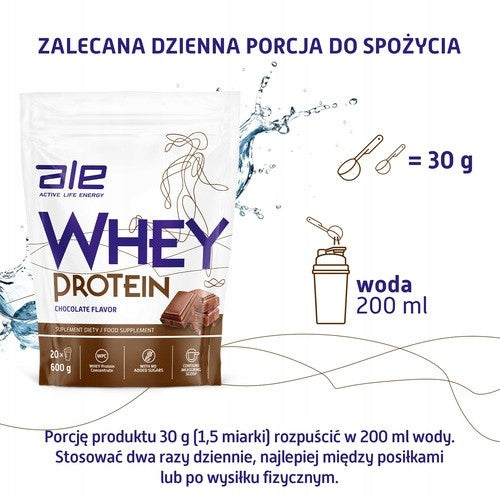 ALE Whey Protein Chocolate 600 g protein supplement muscles and energy Manufacturer code 5903228143618